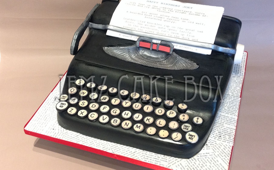 3D Typewriter Novelty Cake From £195