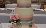 3 Tier Hand Painted Shimmer Wedding Cake From £450