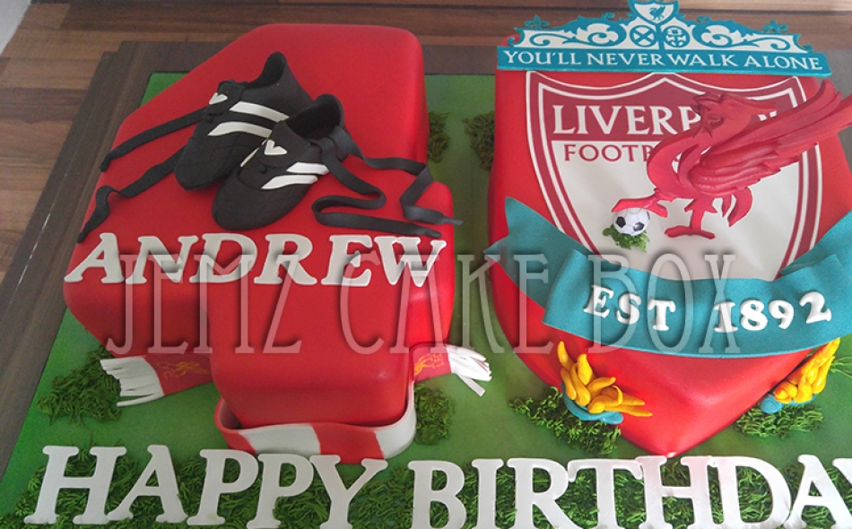Large Liverpool Football Numeral Cake £270