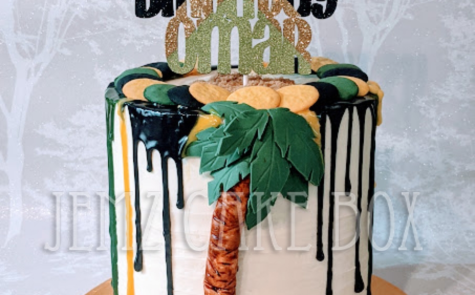 Jamaican Themed Drip Cake