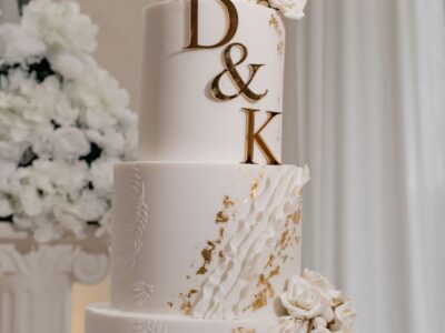 Elegant White and Gold Wedding Cake By Jemz Cake Box Wedding Cake Designer, Cheshunt, Hertfordshire