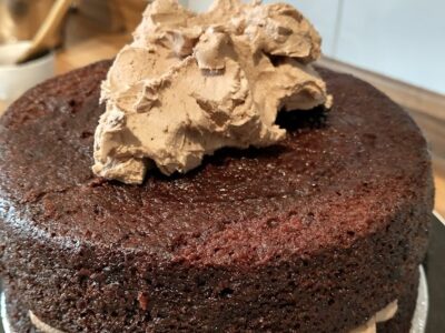 choc cake baking